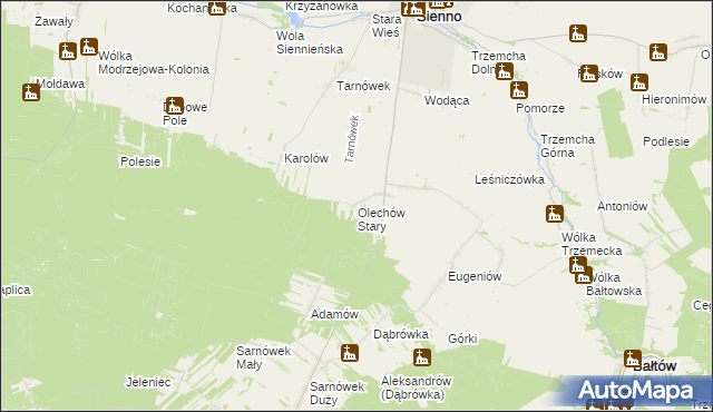 mapa Olechów Stary, Olechów Stary na mapie Targeo