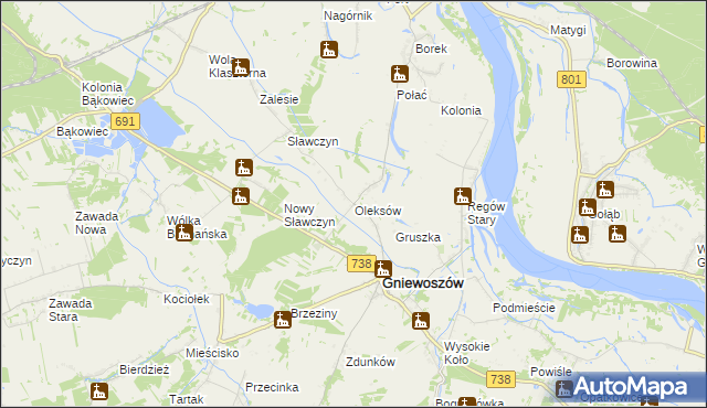 mapa Oleksów, Oleksów na mapie Targeo