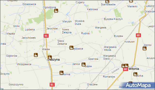 mapa Olesice, Olesice na mapie Targeo