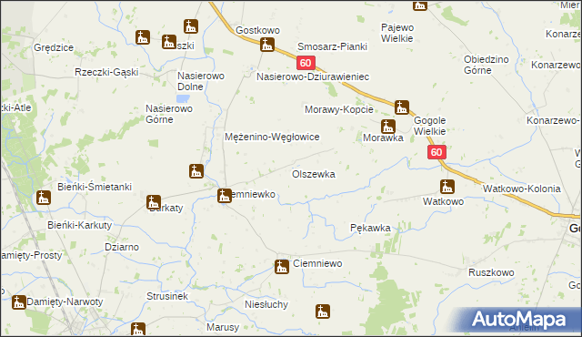 mapa Olszewka gmina Sońsk, Olszewka gmina Sońsk na mapie Targeo