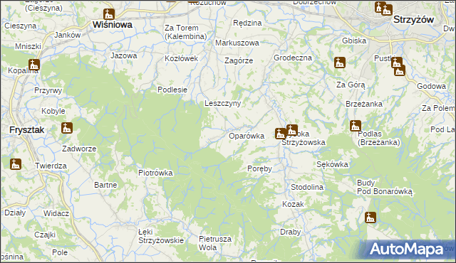 mapa Oparówka, Oparówka na mapie Targeo