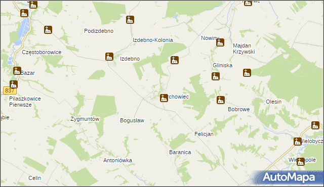 mapa Orchowiec, Orchowiec na mapie Targeo