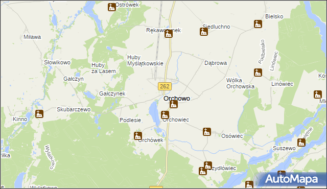 mapa Orchowo, Orchowo na mapie Targeo