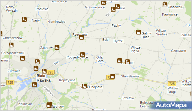 mapa Orla Góra, Orla Góra na mapie Targeo