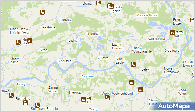 mapa Orłowo gmina Rzewnie, Orłowo gmina Rzewnie na mapie Targeo