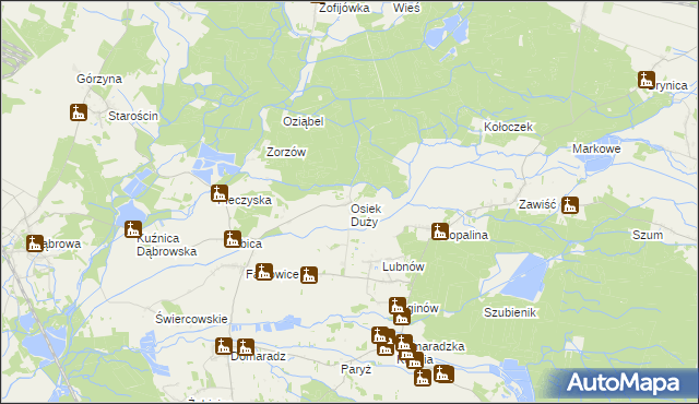 mapa Osiek Duży, Osiek Duży na mapie Targeo