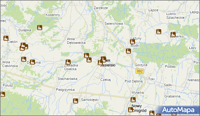 mapa Osiek Jasielski, Osiek Jasielski na mapie Targeo