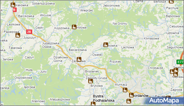 mapa Osielec, Osielec na mapie Targeo