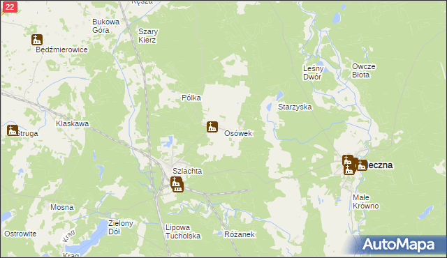 mapa Osówek gmina Osieczna, Osówek gmina Osieczna na mapie Targeo