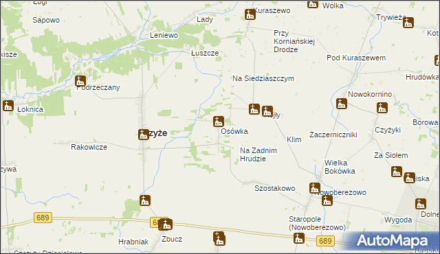 mapa Osówka gmina Czyże, Osówka gmina Czyże na mapie Targeo