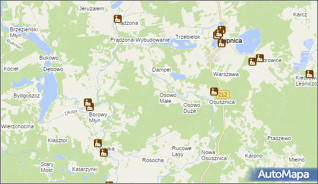 mapa Osowo Małe, Osowo Małe na mapie Targeo