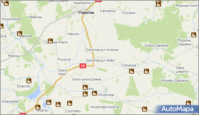 mapa Ostromęczyn, Ostromęczyn na mapie Targeo