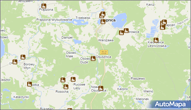 mapa Osusznica, Osusznica na mapie Targeo