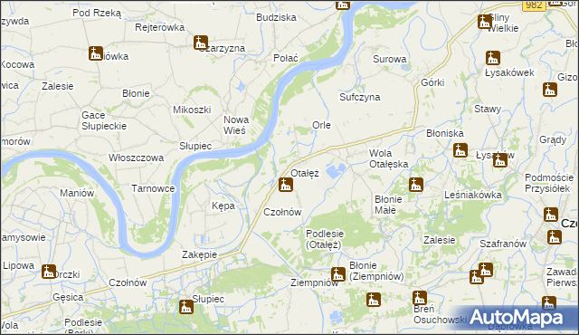 mapa Otałęż, Otałęż na mapie Targeo