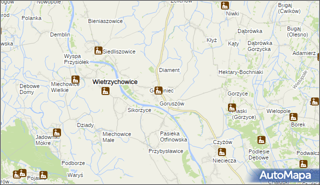 mapa Otfinów, Otfinów na mapie Targeo