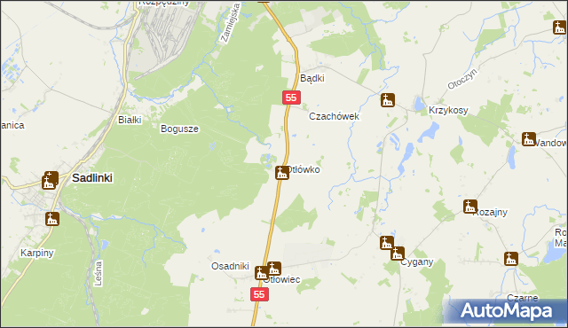 mapa Otłówko, Otłówko na mapie Targeo
