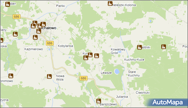 mapa Oziabły, Oziabły na mapie Targeo