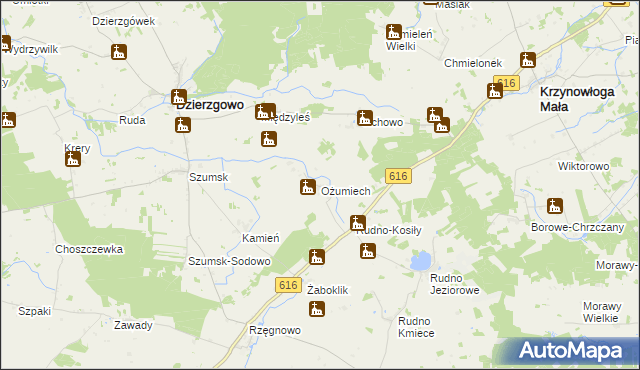 mapa Ożumiech, Ożumiech na mapie Targeo
