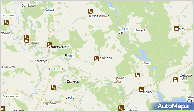 mapa Pacółtowo gmina Grunwald, Pacółtowo gmina Grunwald na mapie Targeo