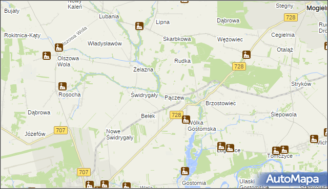 mapa Pączew, Pączew na mapie Targeo