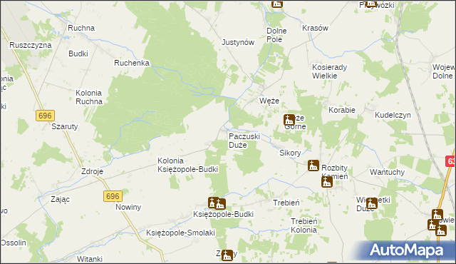 mapa Paczuski Duże, Paczuski Duże na mapie Targeo