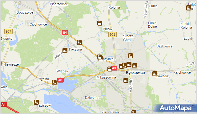 mapa Paczynka, Paczynka na mapie Targeo