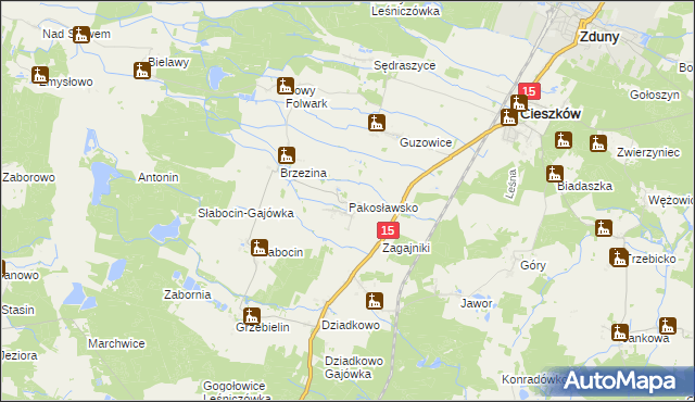 mapa Pakosławsko, Pakosławsko na mapie Targeo