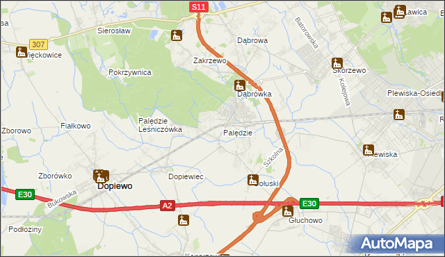 mapa Palędzie, Palędzie na mapie Targeo
