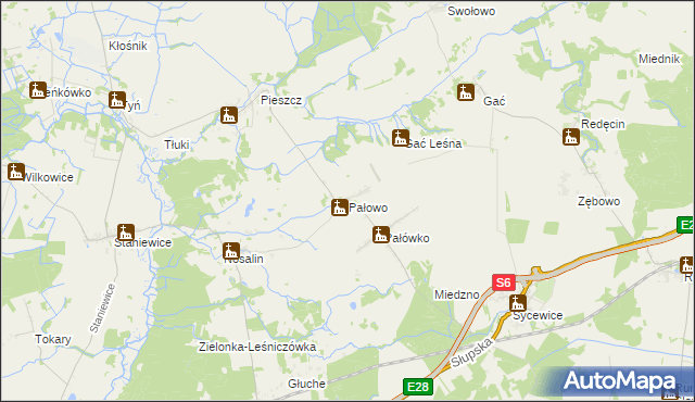 mapa Pałowo, Pałowo na mapie Targeo