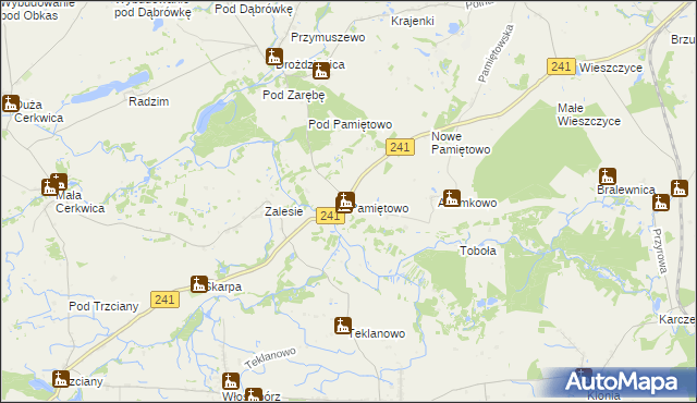 mapa Pamiętowo, Pamiętowo na mapie Targeo