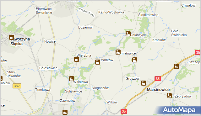 mapa Panków, Panków na mapie Targeo