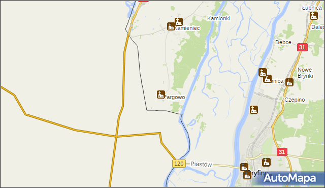 mapa Pargowo, Pargowo na mapie Targeo