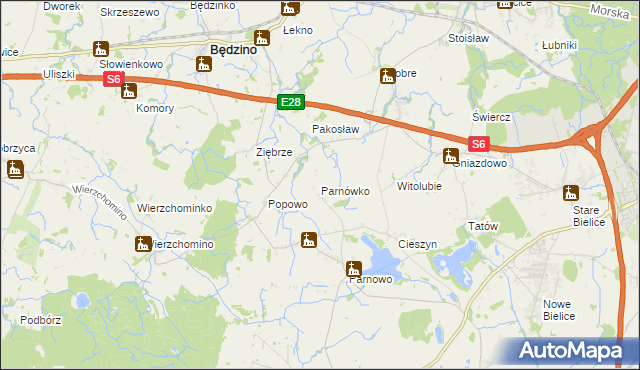 mapa Parnówko, Parnówko na mapie Targeo