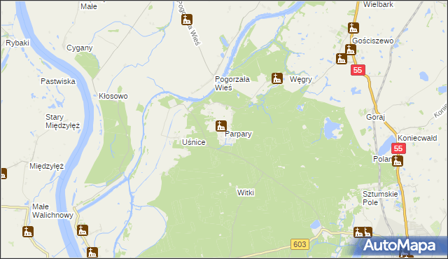 mapa Parpary, Parpary na mapie Targeo