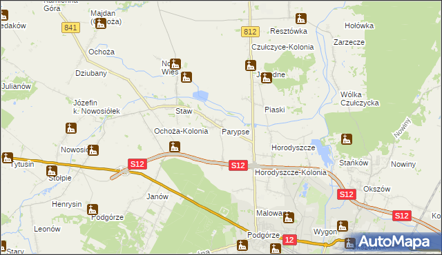 mapa Parypse, Parypse na mapie Targeo