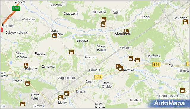 mapa Pasek gmina Klembów, Pasek gmina Klembów na mapie Targeo