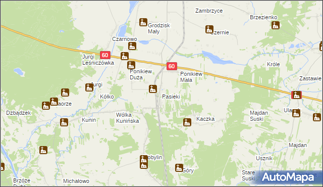 mapa Pasieki gmina Goworowo, Pasieki gmina Goworowo na mapie Targeo