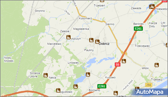 mapa Pauliny, Pauliny na mapie Targeo