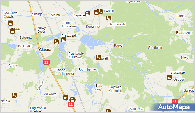 mapa Pawełki gmina Kochanowice, Pawełki gmina Kochanowice na mapie Targeo