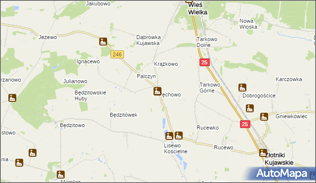 mapa Pęchowo, Pęchowo na mapie Targeo