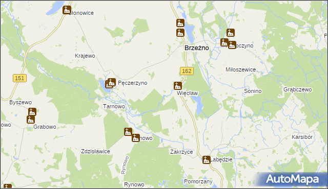 mapa Pęczerzyński Młyn, Pęczerzyński Młyn na mapie Targeo