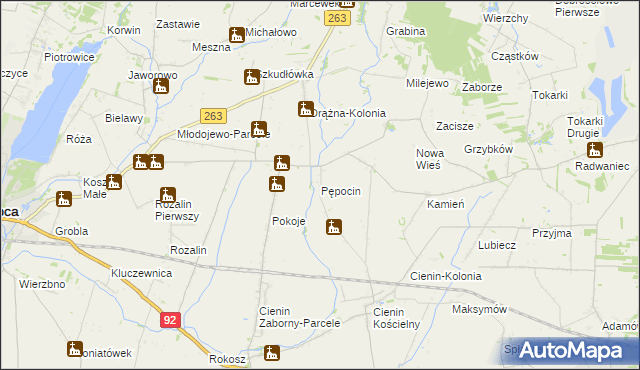 mapa Pępocin, Pępocin na mapie Targeo