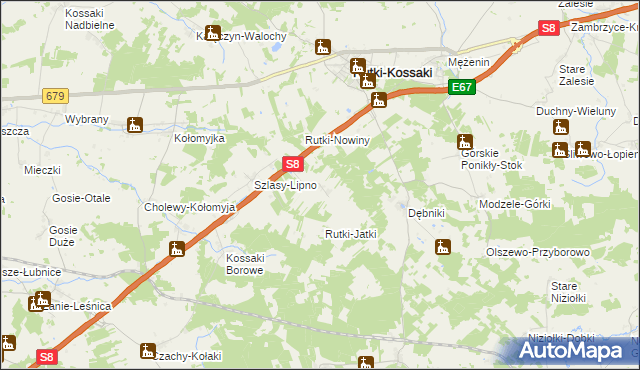 mapa Pęsy-Lipno gmina Rutki, Pęsy-Lipno gmina Rutki na mapie Targeo