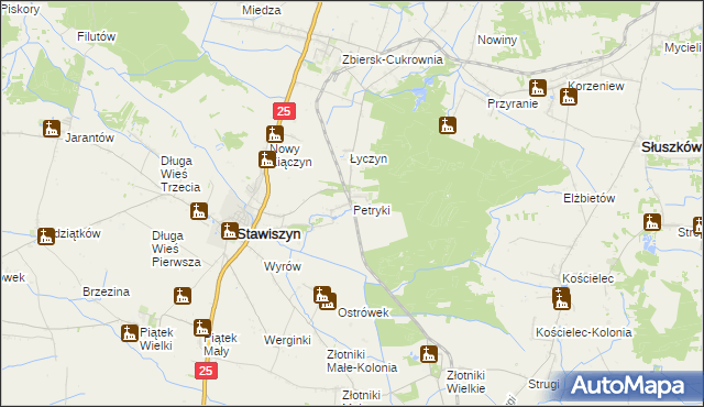 mapa Petryki, Petryki na mapie Targeo