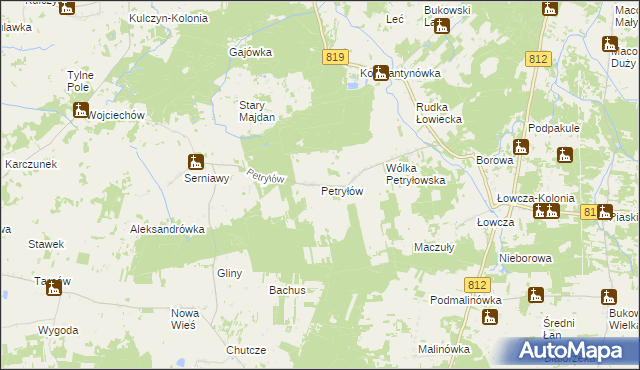 mapa Petryłów, Petryłów na mapie Targeo