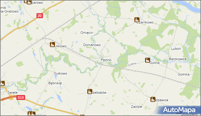 mapa Pęzino, Pęzino na mapie Targeo