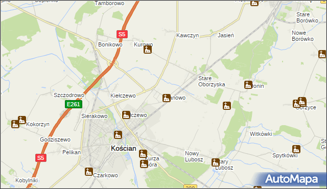 mapa Pianowo, Pianowo na mapie Targeo
