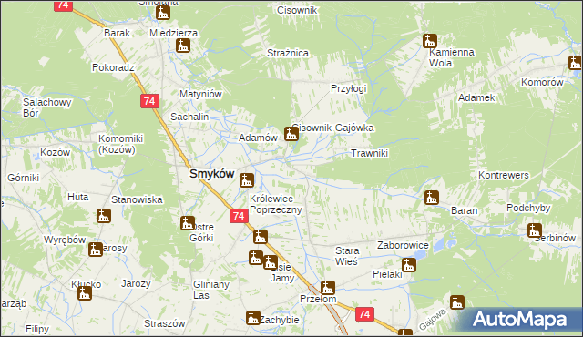 mapa Piaski Królewieckie, Piaski Królewieckie na mapie Targeo