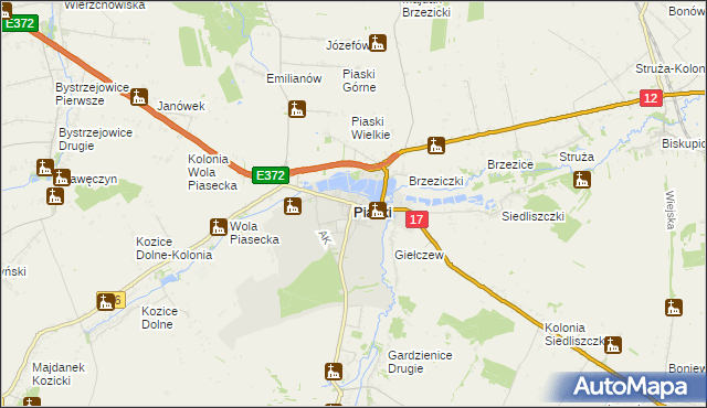 mapa Piaski powiat świdnicki, Piaski powiat świdnicki na mapie Targeo