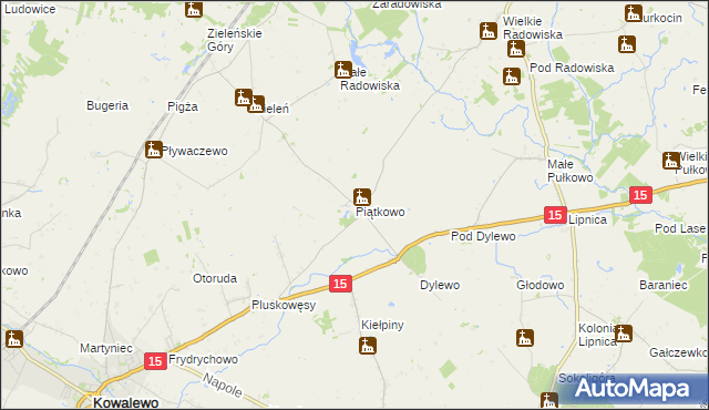 mapa Piątkowo gmina Kowalewo Pomorskie, Piątkowo gmina Kowalewo Pomorskie na mapie Targeo